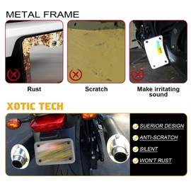 x xotic tech Motorcycle Silicone License Plate Frames, Motorbike License Plate Holder, Rust Proof, Rattle Proof, Weather Proof(Gray, 7.56" x 4.53")