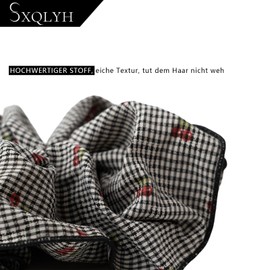 SXQLYH Scrunchie Hair Scrunchie Made of Checked Fabric, Braid Band, Soft, Comfortable, Large Hair Scrunchie, Elastic Band, 18 cm, Scrunchies, Ponytail Holder, Hair Bobble for Women, Thick Long Hair