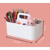 giteo bedding Desk Organizer with Handle, 2 Pcs Plastic 5-Compartmen