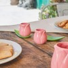 balvi Tulip Coffee Cup Set Pink Green 2 Tulip Shaped