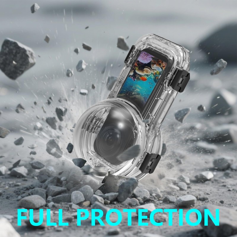 Insta 360 X5 Invisible Dive Case, Quick Release Mount Splash