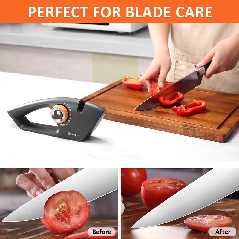 PAUDIN Knife Sharpener, Kitchen Knife Sharpener, 5 Stage Knife Sharpeners