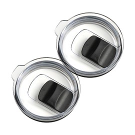 20oz Tumbler Lid, Replacement Lids Compatible for YETI 20 oz Tumbler, 10/24 oz Mug and 10 oz Lowball,Magnetic Slider Switch Spill Proof Tumbler Cover, BPA Free - 1pk, 2pk, 4pk (20oz | 2 Pack | Black)