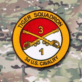 1st "TIGER" Squadron Embroidered Patch - 4 1/2" Merrowed Edge Patch with WAX