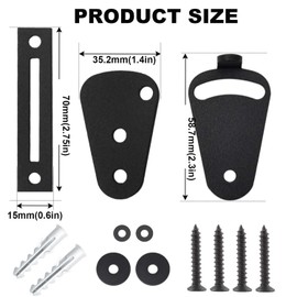 Li-TianFeng Barn Door Large Size Latch Lock Black Privacy Latch Lock for Sliding Door Work for Pocket Doors Garage and Shed Wood Glass Gates(Black(2pcs))