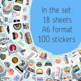 BulbaCraft Denver Stickers for Water Bottle and Laptop - Colorado Souvenirs, Decorations & Gifts, Waterproof Vinyl Decals, Gifts for Women & Men