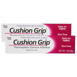 Cushion Grip Soft Pliable Thermoplastic For Refitting Dentures 1 Oz (2-Pack) NEW