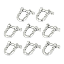 4mm D Ring Shackles M4-304 Stainless Steel Heavy Duty Safety Lock, D-Shape Bow Shackle for Chains/Wire Rope/Lifting, Marine & Outdoor Use (Pack of 8)