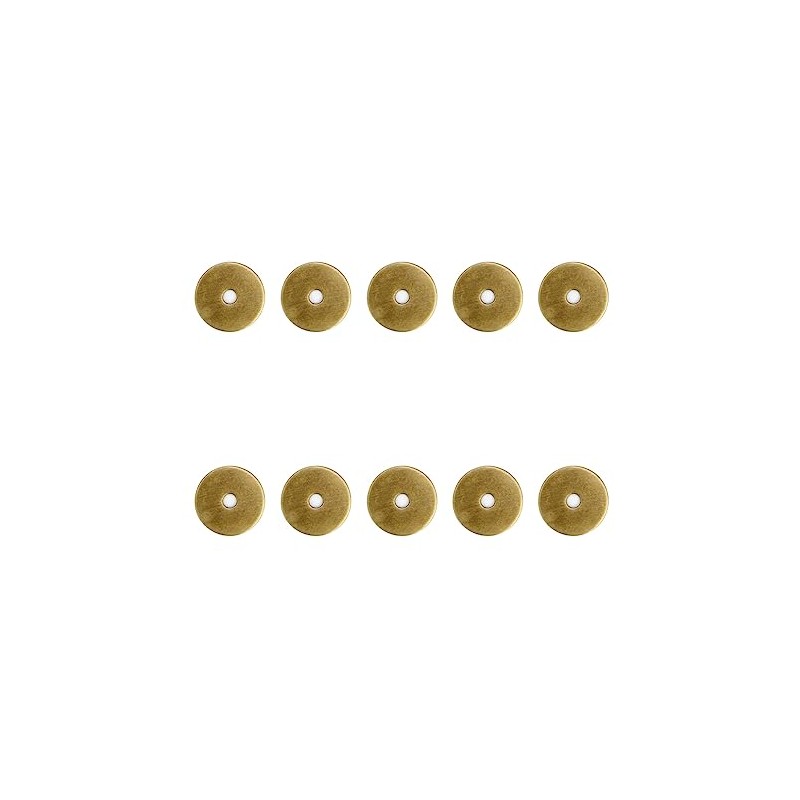 Tiazza 10Pcs Plain Round Brass Backplate Washers Classical Furniture Decoration