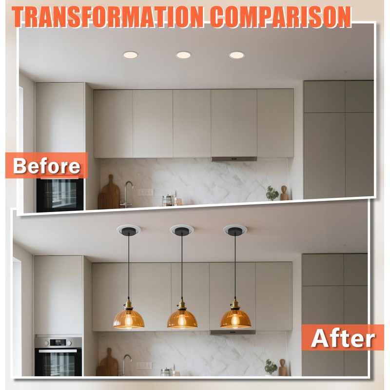 gezee R5 and 6 Recessed Can Light Conversion Kit, for