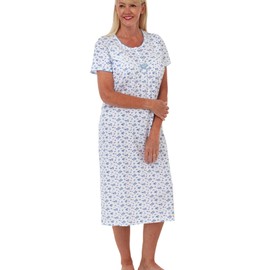 Marlon Womens Maria Plus Size Nightie, Blue (Blue 001), 40-42