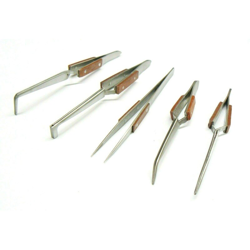 Fiber Grip Tweezers Jewelry Hobby Craft Soldering Fiber Grip Cross