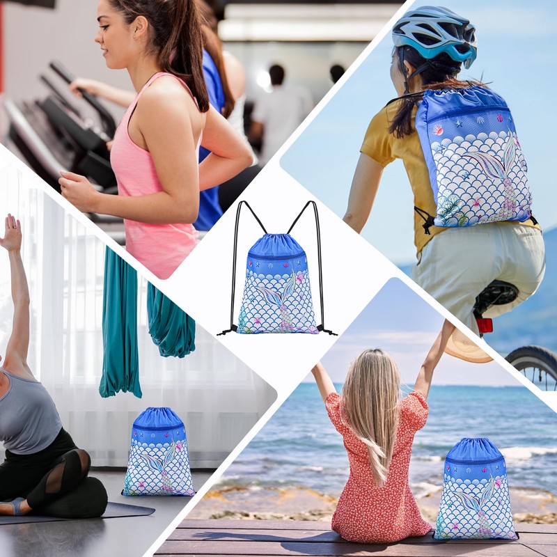 CHEPULA Gym Drawstring Backpack,Sports Gym PE Bag Waterproof Swimming Beach