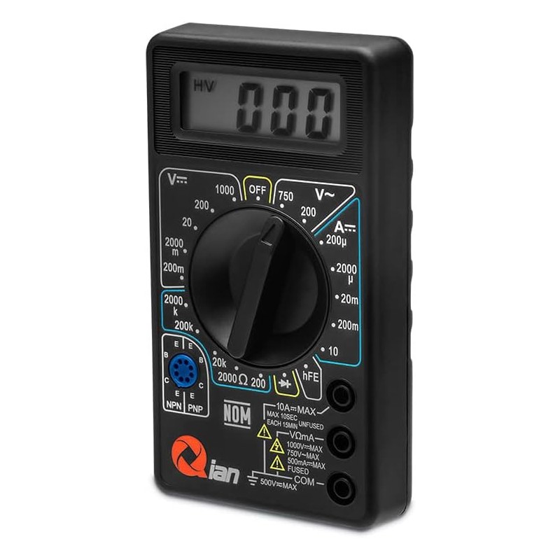 QIAN Multimetro Digital Pantalla LCD 3 12 digitos -Mide Voltaje