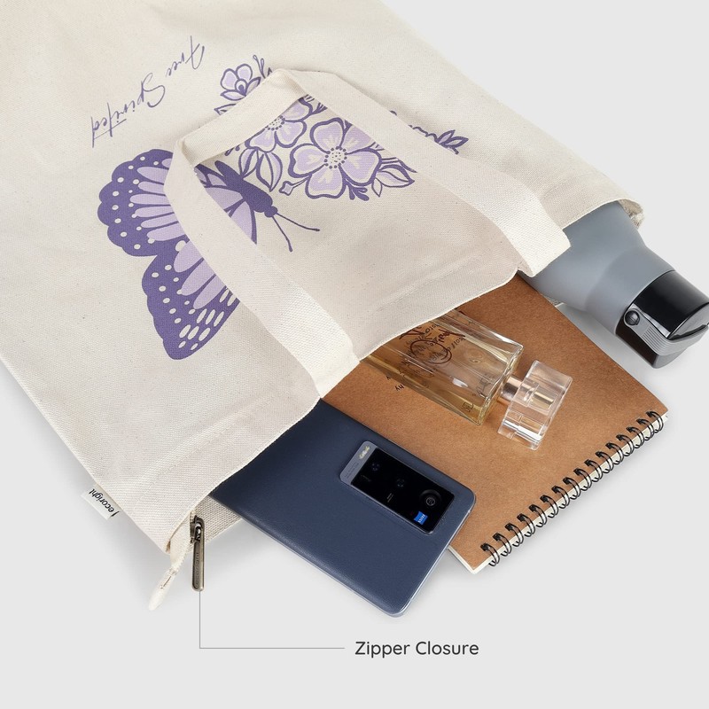 Eco Right - Bolsa de lona estética para mujer, cierre
