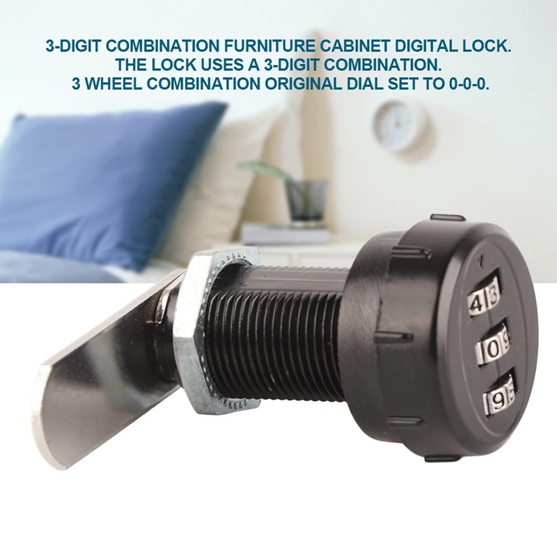QANYEGN Combination Cam Lock, Cabinet Combination Locks, 3 Digit Combination