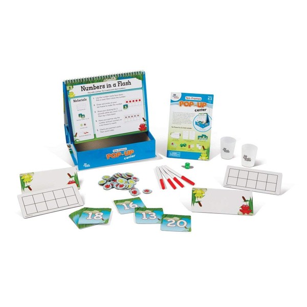 hand2mind Ten Frame Pop Up Math Activity Center, Kindergarten Learning Games, Two Color Counters, Math Manipulatives, Counting Toys for Counting, Sorting, and Addition, Math Game, Classroom Supplies