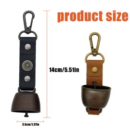 2 x Cow Bell & Mini Bear Bell with Carabiner Hook for Hiking, Camping, Outdoor