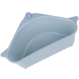 HWT Hiro World Trade Triangle Corner Dish Drainer, Food Garbage Receptor, Sponge Rest, Garbage Receptor, No Bottom (Blue)