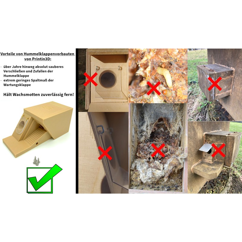Double Flap Stem, Bumble Bee Flap/Wax Moth Barrier, 2-Way System