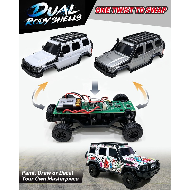 ARRIS 1/43 Desktop RC Crawler 4WD with Full Proportional Control
