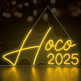 Tuanse HOCO 2025 Sign Homecoming Party Decoration HOCO LED Letter Sign Wall Decor 20 x 10.6 Inch Light up Background for 2025 Homecoming Dancing Party Photo Props Football Game Assembly Favor Supplies