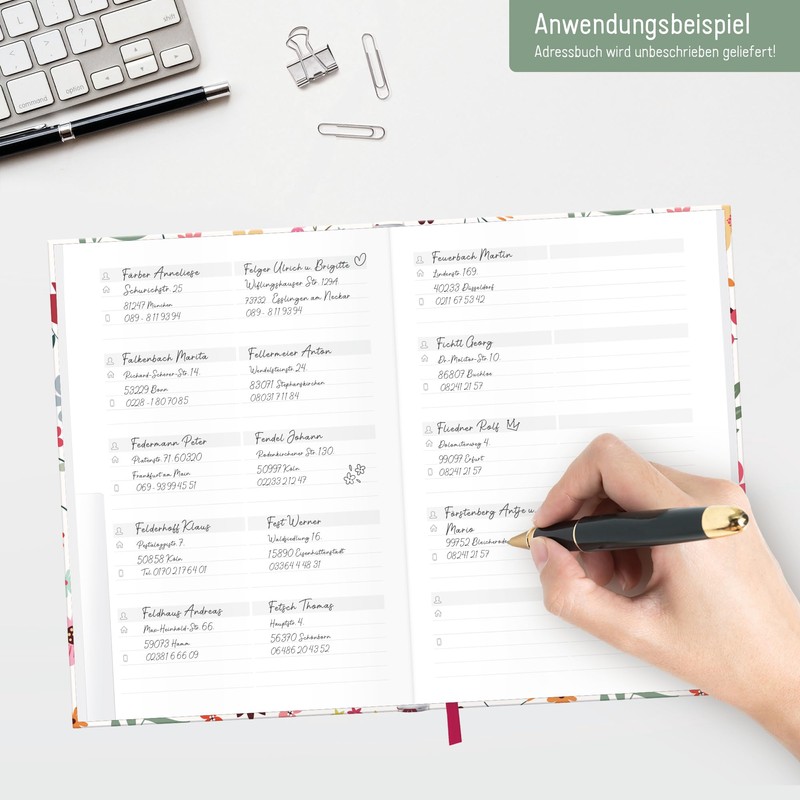 paper&you® Address Book A5 with A-Z Index [Wild Flower] Book