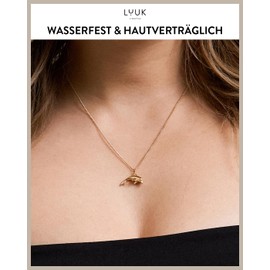 LUUK LIFESTYLE Delicate Necklace with Pendant Made of Waterproof Stainless Steel, Gift for Women, Modern Jewellery Design, in Silver, Gold and Rose, Stainless Steel