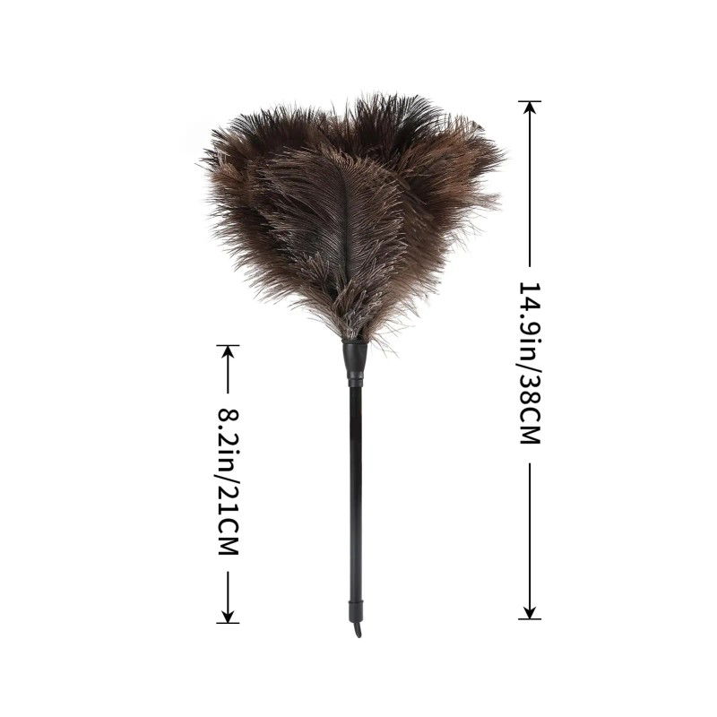 Natural Ostrich Feather Duster 14.9 Inch Fluffy Mini Dusters with