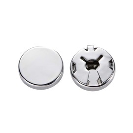 Buwei Brass Round Cuff Button Cover Cuff Links for Men, Silver, 2/Set