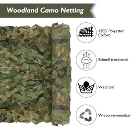 NAKIHOUSE Camouflage Net 3 x 3 m Camouflage Net Hunting Wild Camping Forest Landscape Outdoor Garden Party Decorations Sun Protection