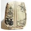 ORIGINS beige gray white cotton makeup bag cosmetic pouch travel
