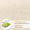 Seenus Waterproof Cream Fabric Shower Curtain Liner with 3 Large