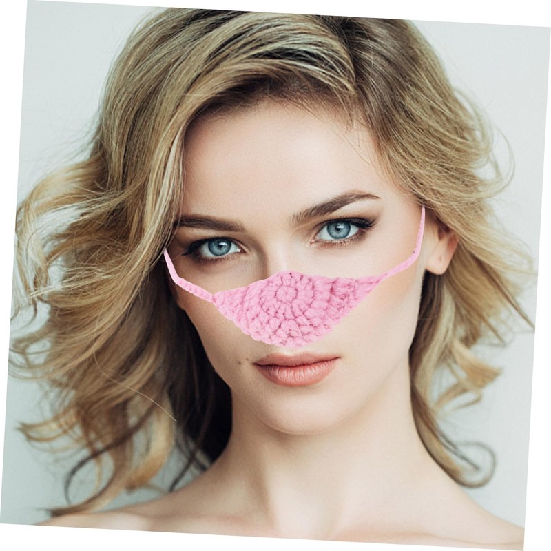 Ipetboom 2pcs Nose Warmer Wool Weaving Mask Hand Made Breathable