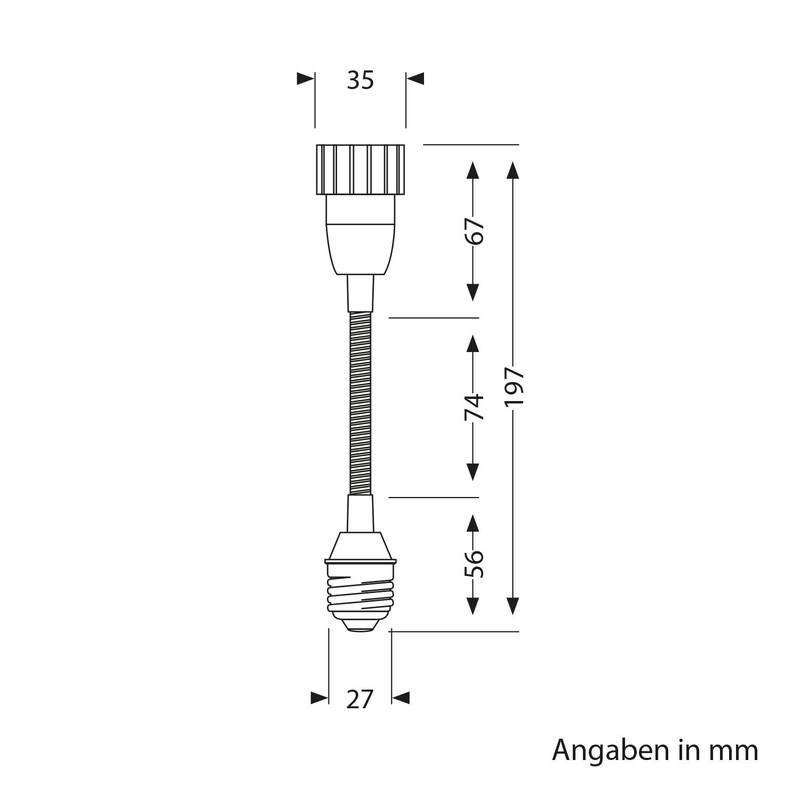 ledscom.de Pack of 10 E27 Gooseneck Extension to GU10 Black