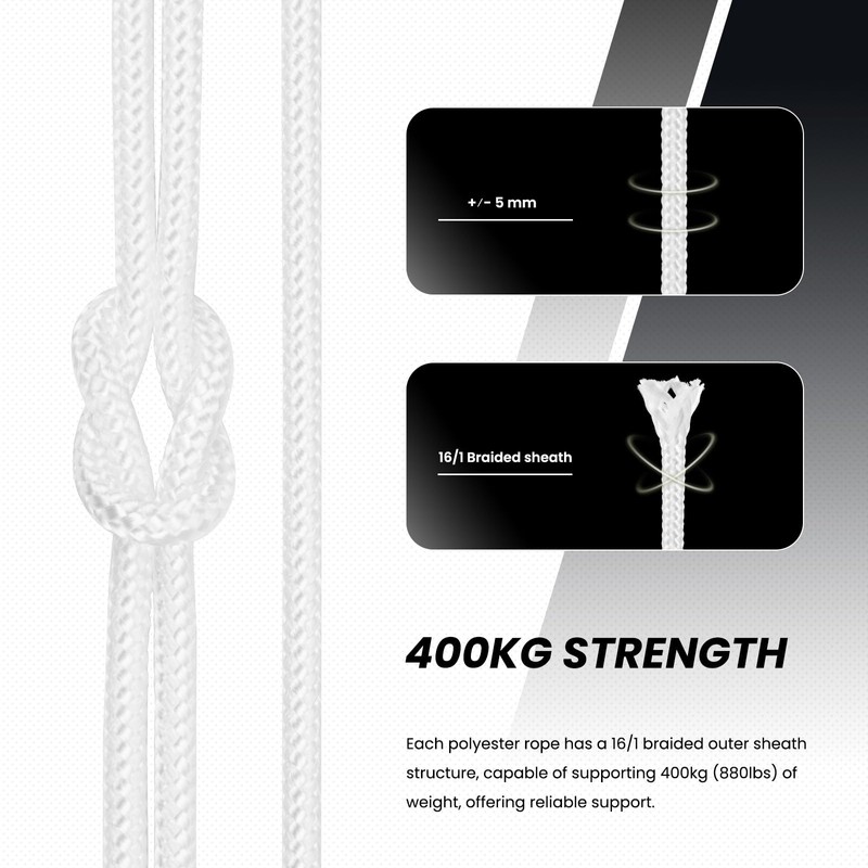 Abma Cord Braid Polyester Rope 5mm x 20m Dacron Polyester