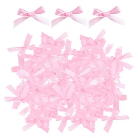 Pack of 200 Pink Bows, Mini Bows, Colourful Bows, Double Sided Satin Colour Bows, 4 cm Bows, DIY Wedding Decoration, Gift Decoration Bows
