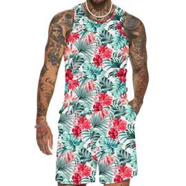 JoZorro 90s & 70s Disco Outfits - Men's Tank Top, Hawaiian Shirt, Sleeveless Dri Fit Shirts for Workout & Cruise