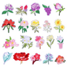 20 Stück Blumen Patches Zum Aufbügeln Flicken Zum Aufbügeln Blumen Bestickte Aufbügel Patches Stoffblumen Bügelflicken Für Textilien, Jeans, Hemden & Jacken, DIY-Bastelarbeiten