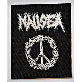 Chat Noir Nausea Patch, 1 Rectangular Black Fabric Sew-On Patch