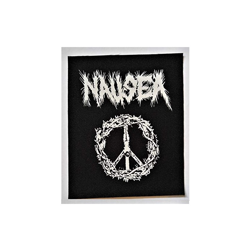 Chat Noir Nausea Patch, 1 Rectangular Black Fabric Sew-On Patch