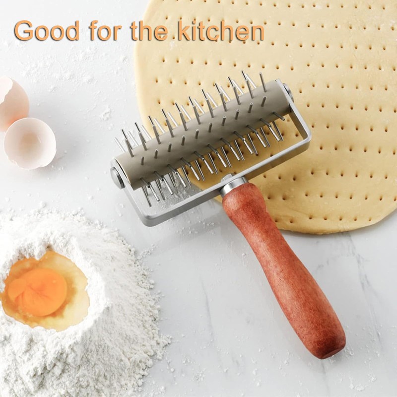 Roller Docker with Spikes, Stainless Steel Pizza Roller with Spikes,