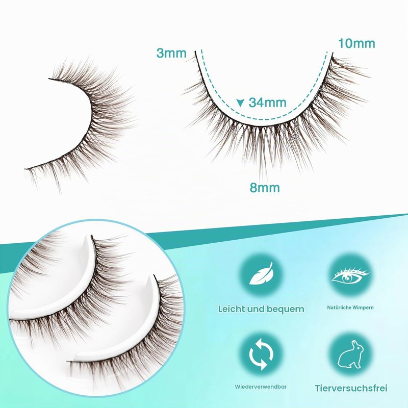 Obeyalash Brown Eyelashes, Natural Look Lashes, Cat Eye, 10 Pairs,
