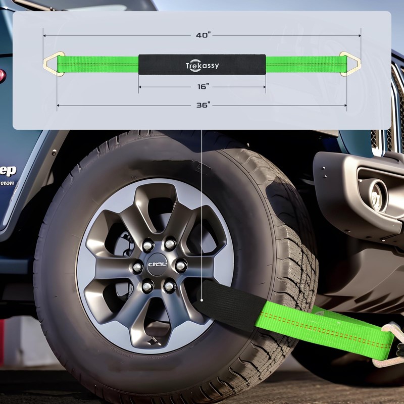Trekassy Car Tie Down Straps for Trailers with Stake Pocket