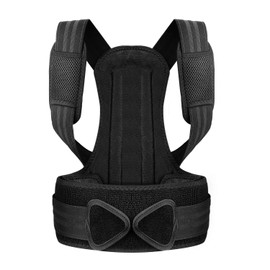 supregear Posture Trainer, Adjustable Spine Support for Men and Women, Posture Correction, Back Shoulder Posture Correction, Upright Straightener Correct Belt (Black, L)