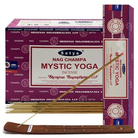 Mystic Yoga Incense Sticks and Incense Stick Holder Bundle Insence Insense Satya Incense