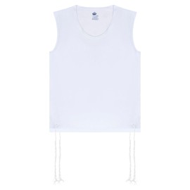 Tzitzit Shirt - Round or V-Neck Tzitzit for Men & Boys Undershirt - Talit Katan (US, Numeric, 5, Regular, White)