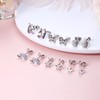Sanfenly 6 Pairs 925 Sterling Silver Kids Earrings for Girls