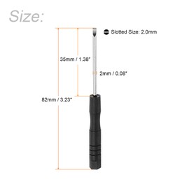 TOP-VIGOR 5pcs Mini Slotted Screwdriver 2mm Flat Head 82mm Length, Small Precision Screwdrivers with Non-Slip Handle for Electronics, Glasses, Watch, Computer and Small Appliance Repair