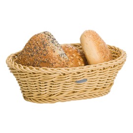 Westmark Mehrzweck-Korb, Geeignet für Hotel und Gastronomie, Oval, ca. 25 x 17 x 8,5 cm, Synthetikfaser, Saleen Edition, Hellbeige, 02010230101